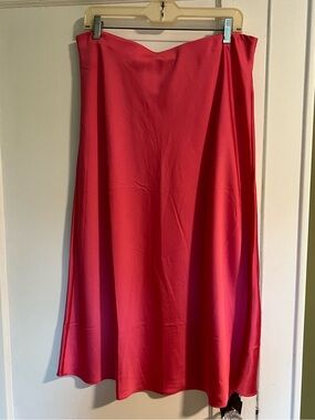 J. Crew Hot Pink Midi Silk Skirt, L